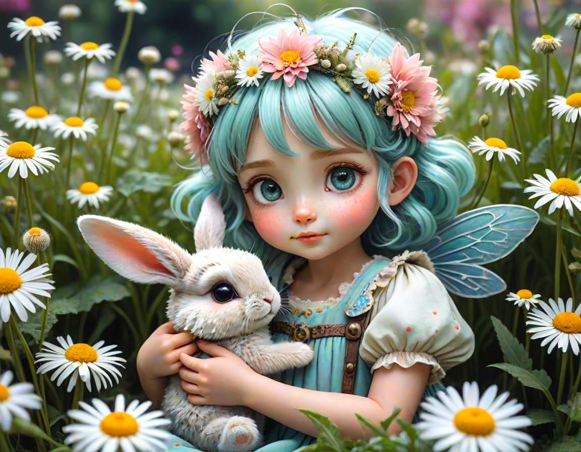 Fluffy Fairy with her Bunny