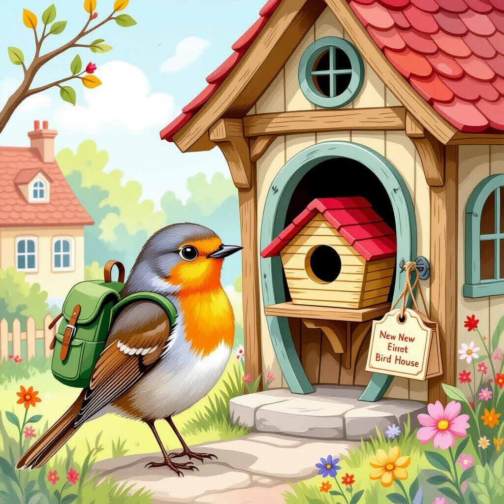Robin's Shopping Trip: Whimsical Birdhouse Purchase