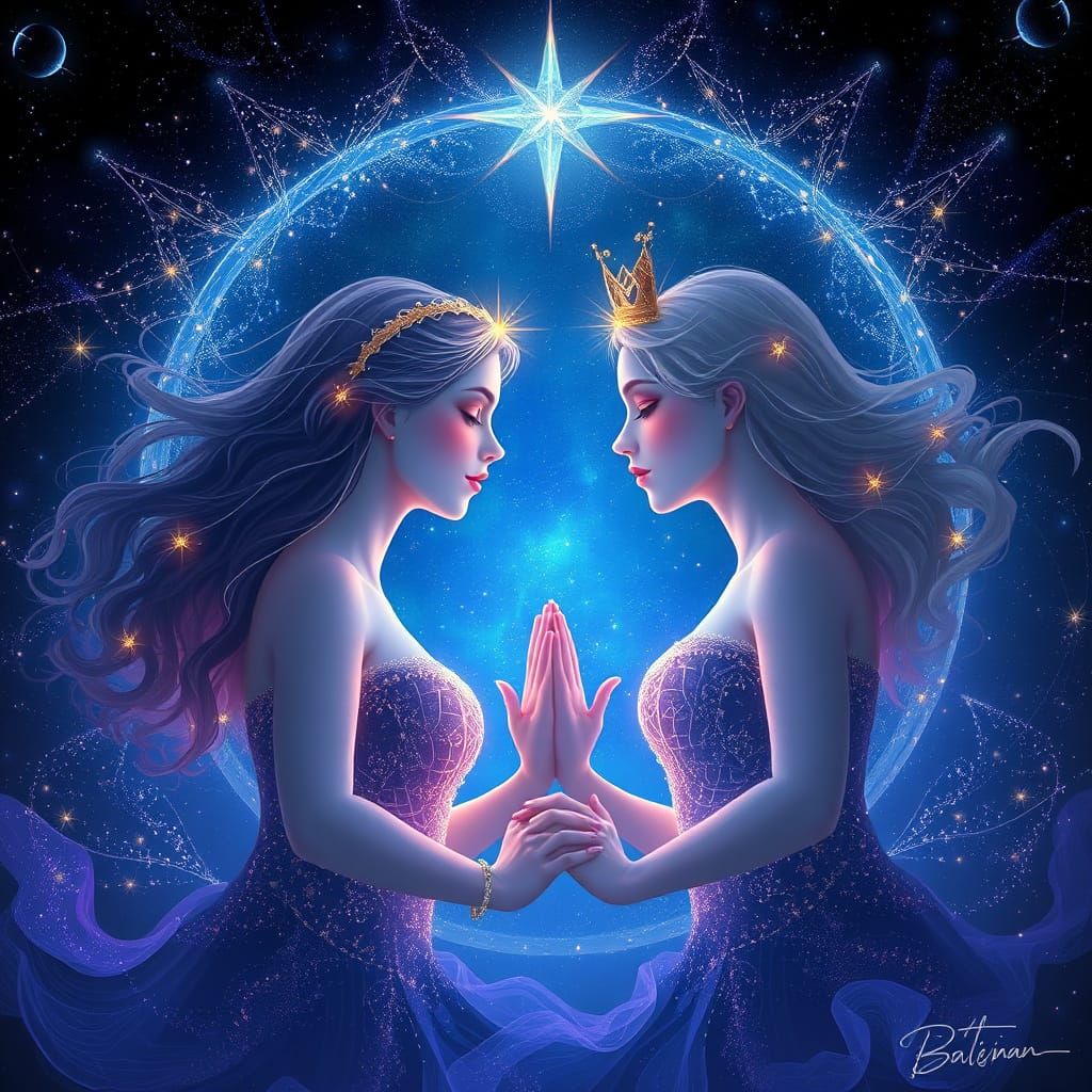 Souls Embrace in Dreamlike Underwater Universe