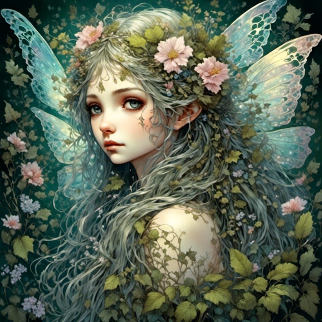 Slender Fae with Delicate Lacy Wings