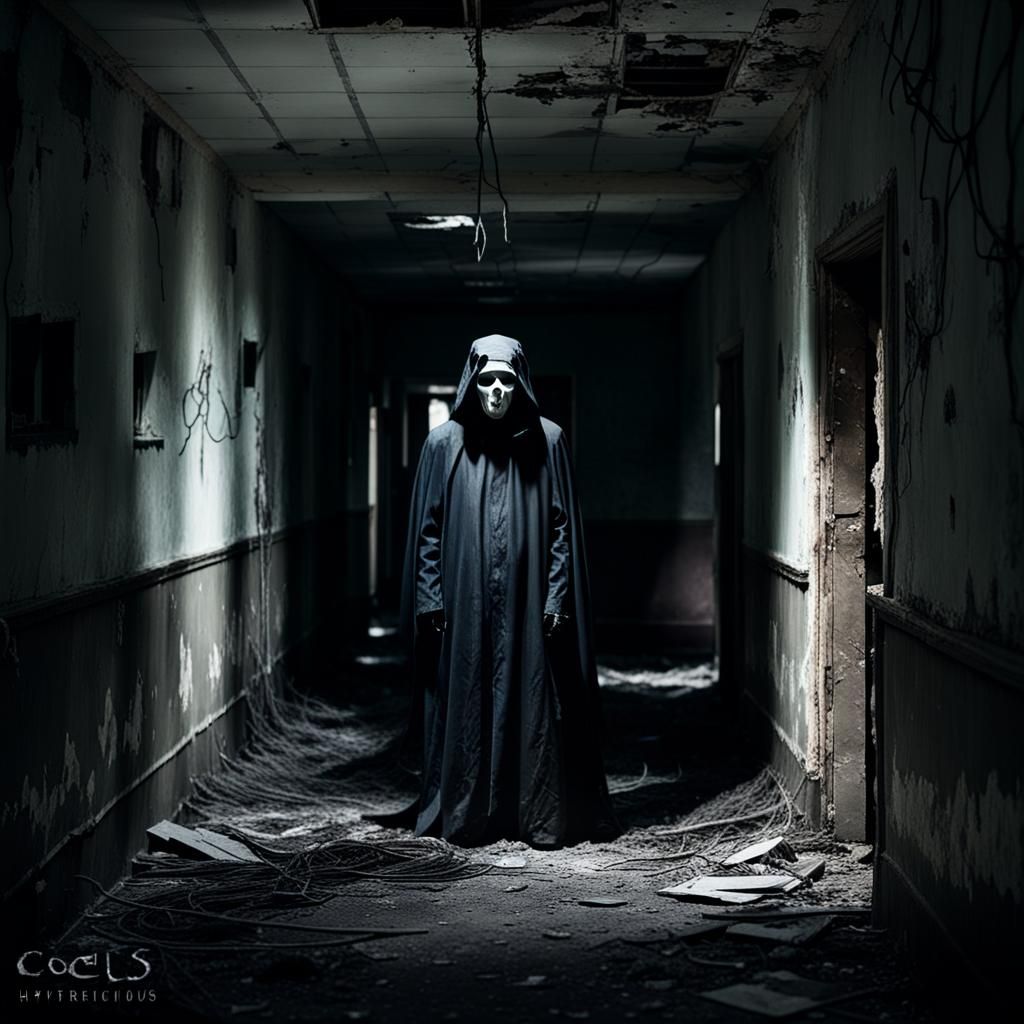 Eerie Phantom in Abandoned Hospital Shadows
