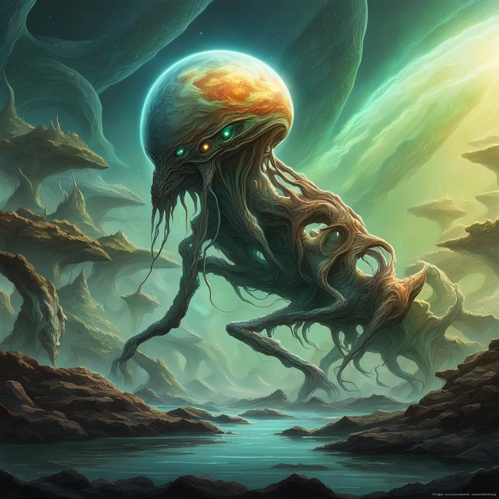 Alien Exoplanet: Speculative Xenobiology Concept Art