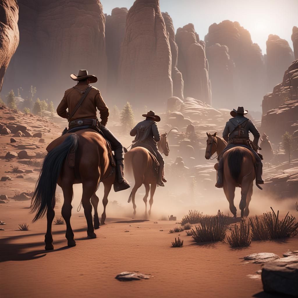Space Cowboys in Western Setting: 3D Game Cinematic