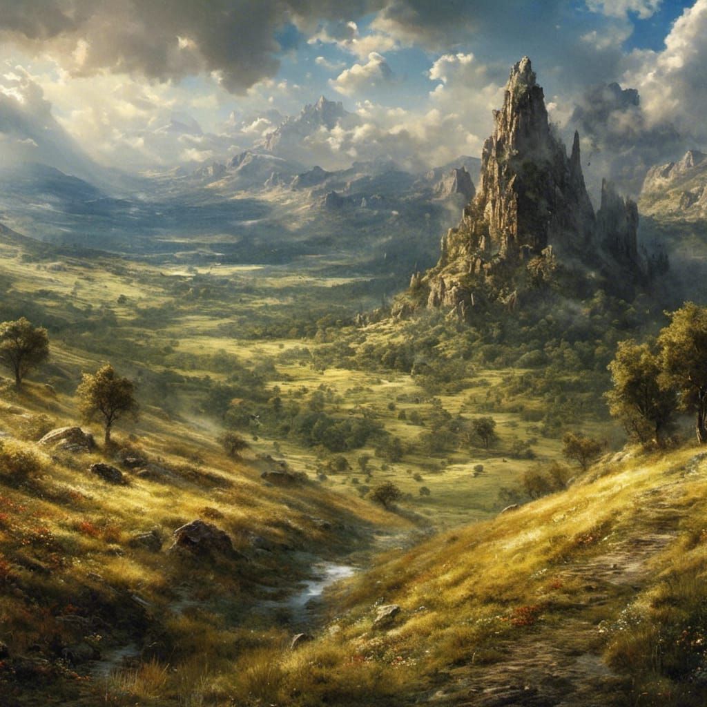 Ethereal Plains Landscape in Light Fantasy Style