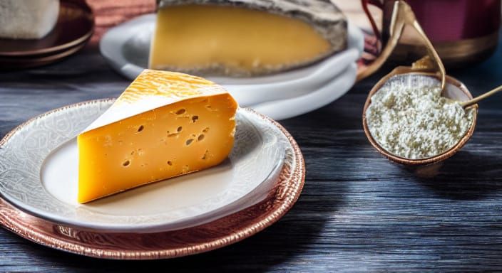 Vibrant Cheese Still Life in High-Contrast HDR