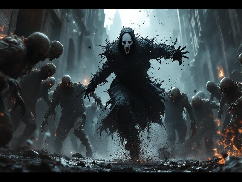 Ghostface Runs from Zombies in Hyperrealistic Horror