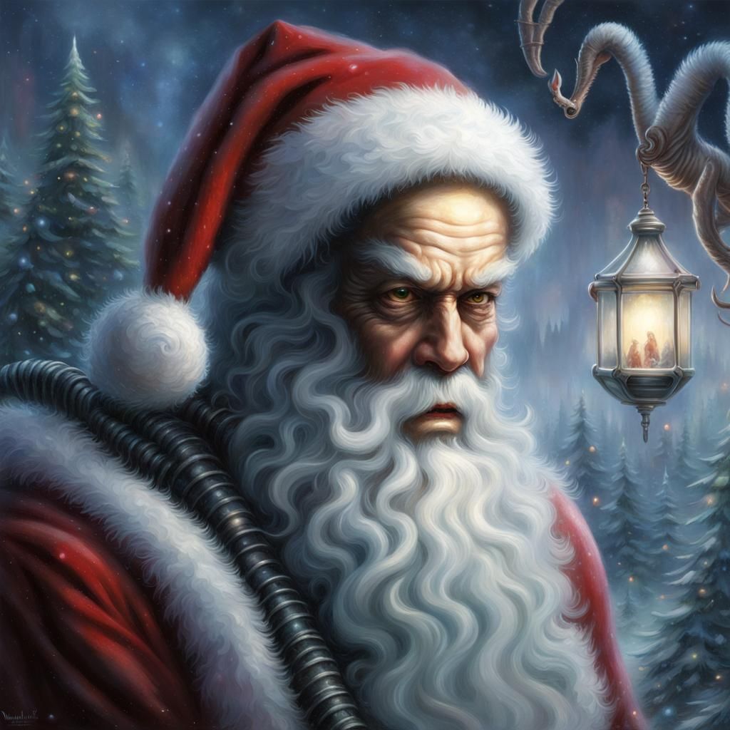 Xenomorph Santa Claus in Ethereal Fantasy Style