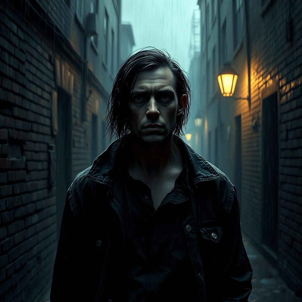 Shadows in a Dystopian Alleyway