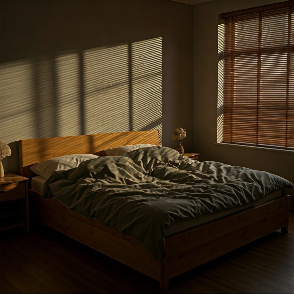 Intimate Bedroom Scene in Moody Lighting