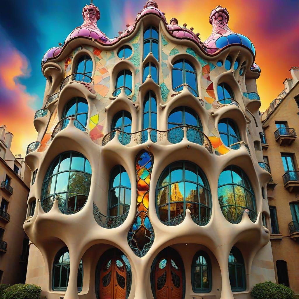 Minas Tirith mansion: a Gaudi fantasy - old prompt reused