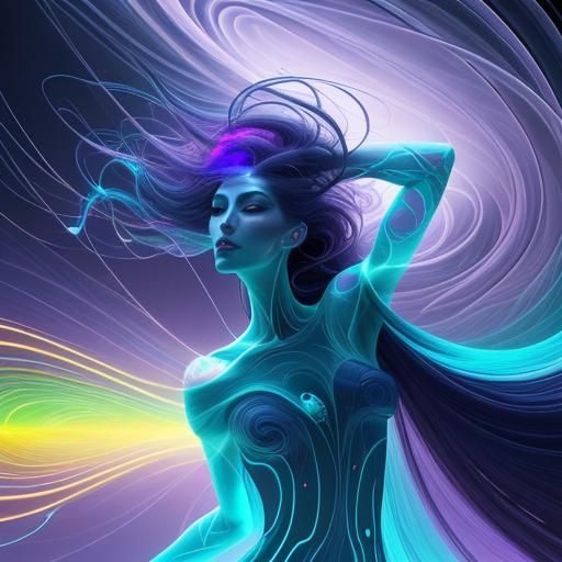 Surreal Dancing Woman in Abstract Expressionism Style