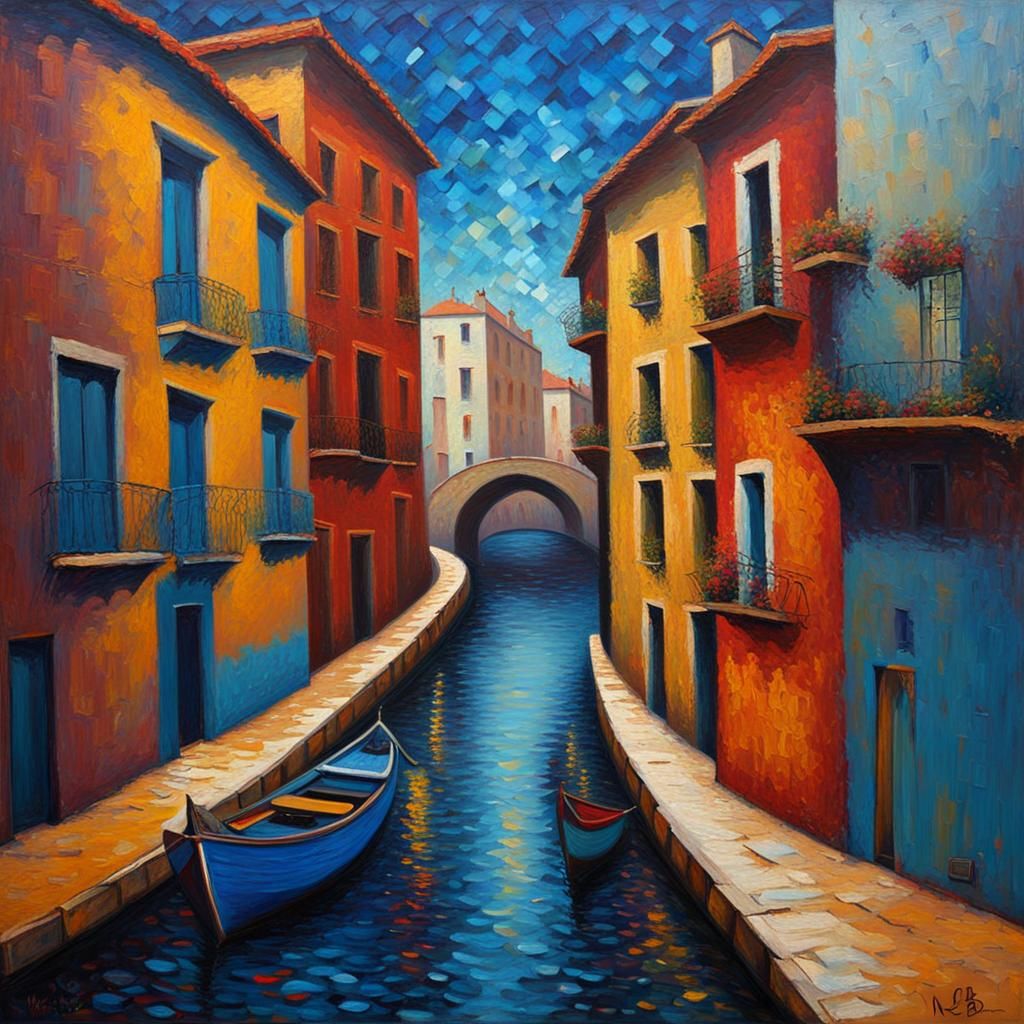 Surreal Spanish Harlem in Expressionist Oil Painting Style