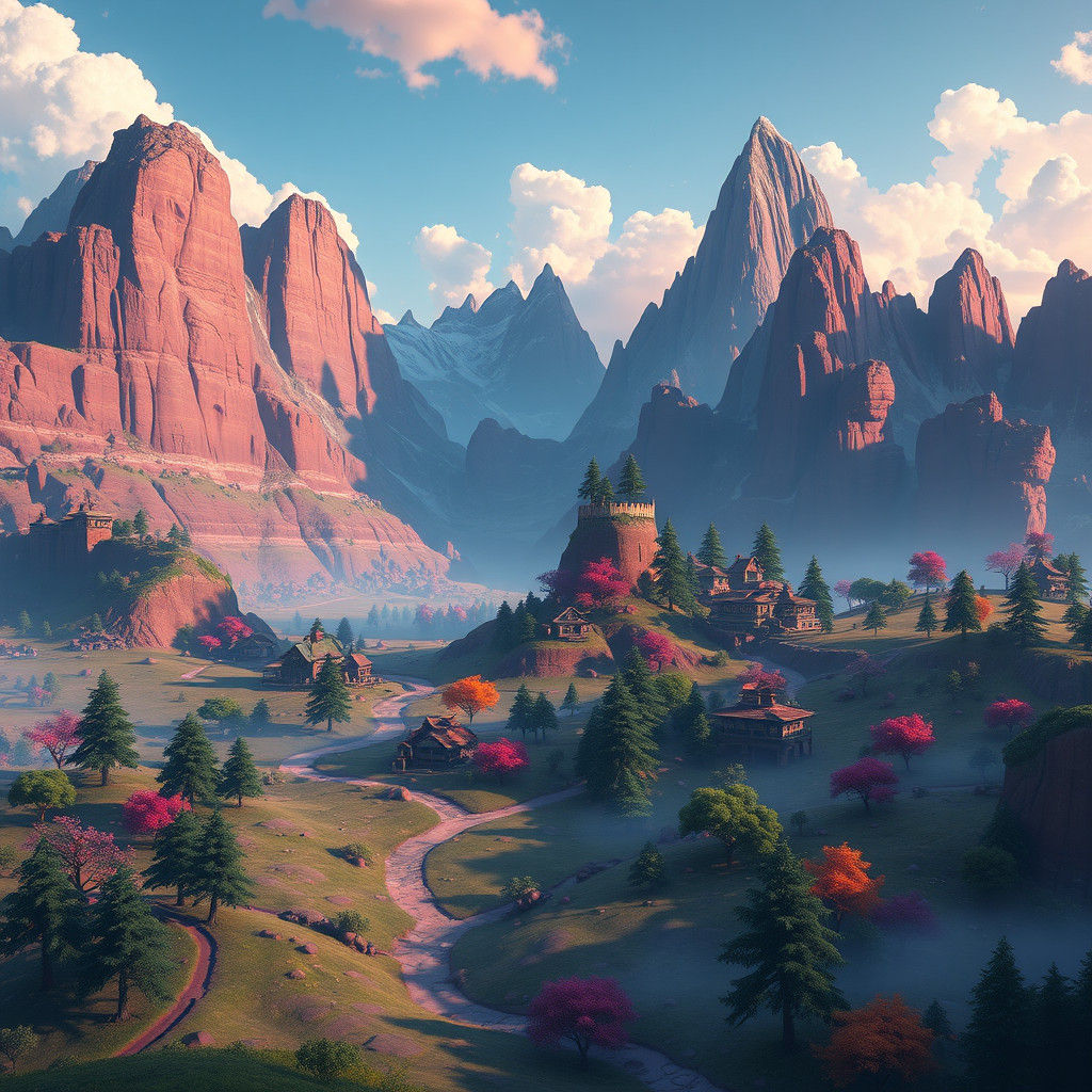 Epic Fantasy Landscape Matte Painting in Unreal Engine 5