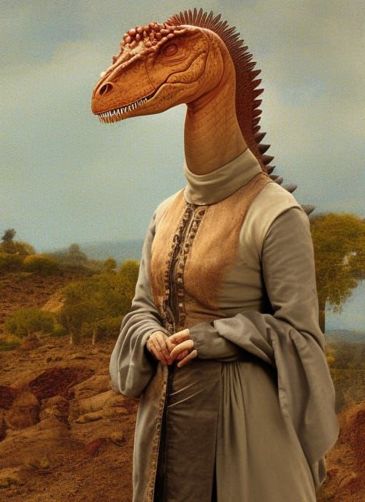 Girl Dinosaur. Dinotopia Illustration.