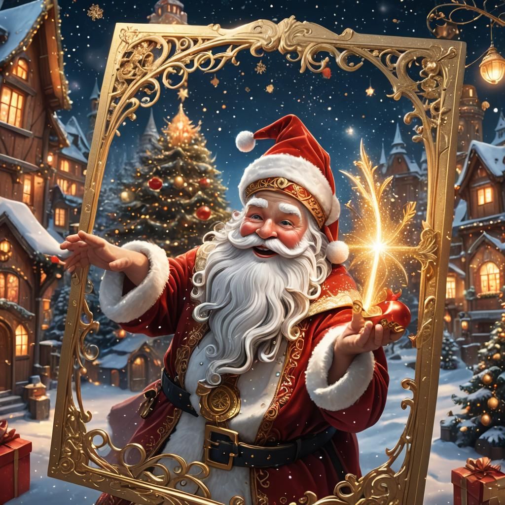 Father Christmas Pops from Greeting Card: Fantasy Art