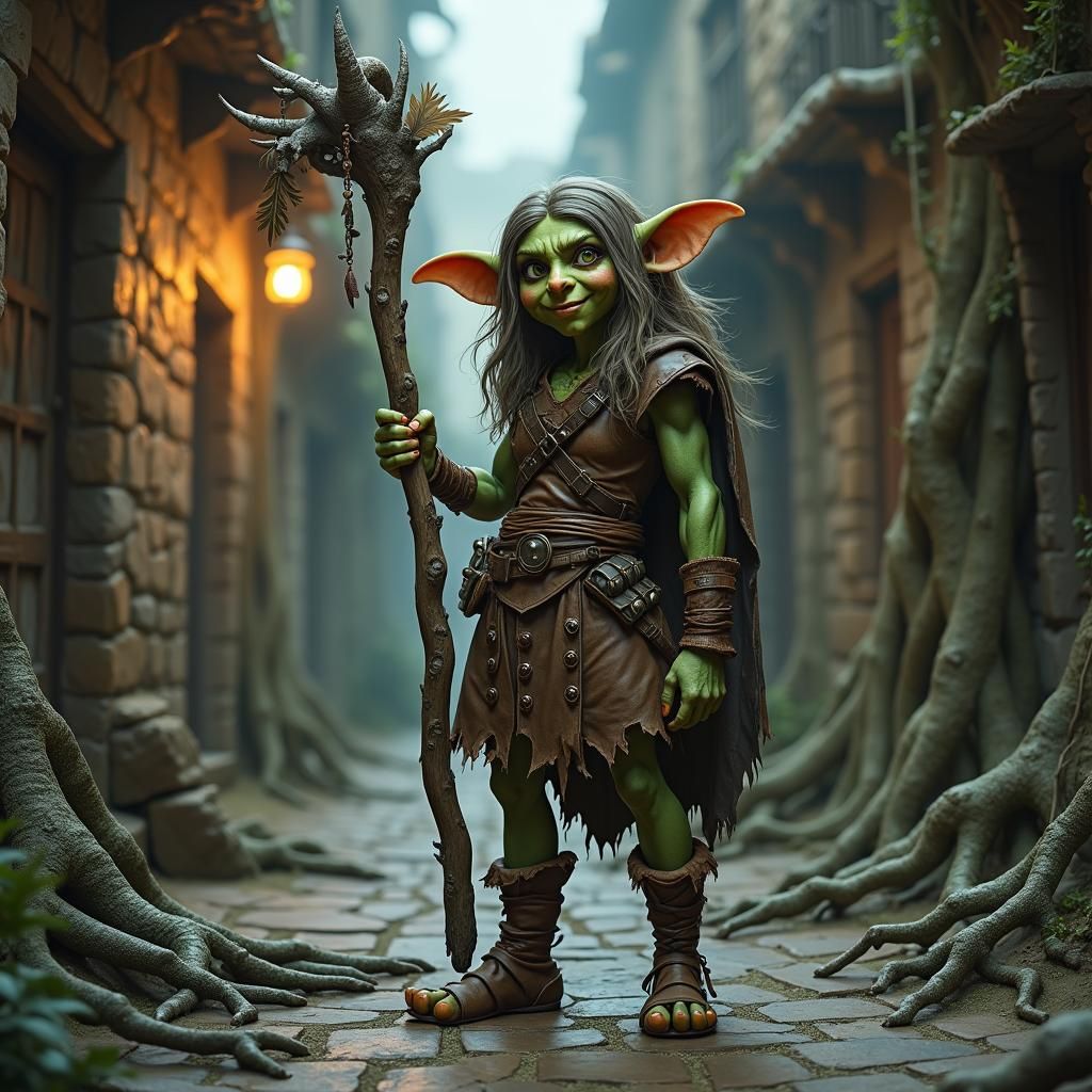 A female goblin cleric D&D
