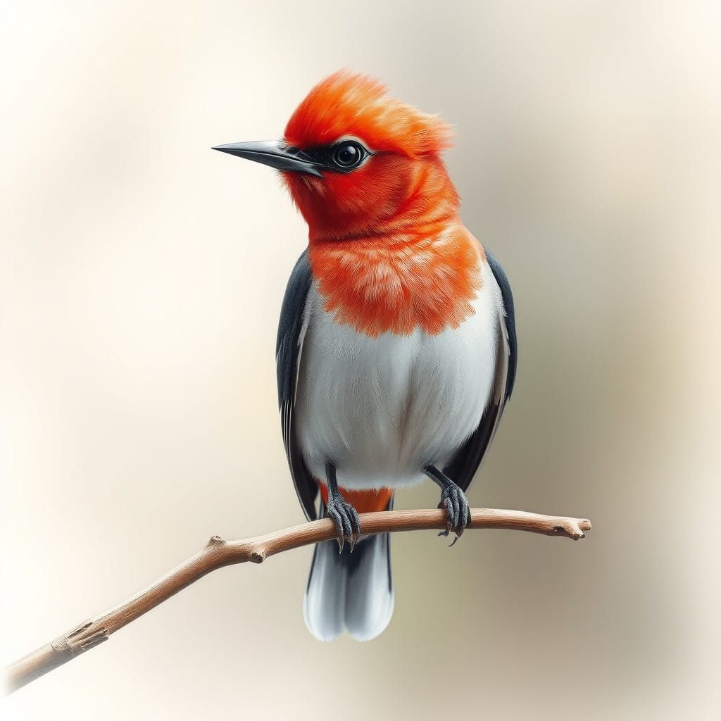 Stunning Hyperrealistic Portrait of Araripe Manakin