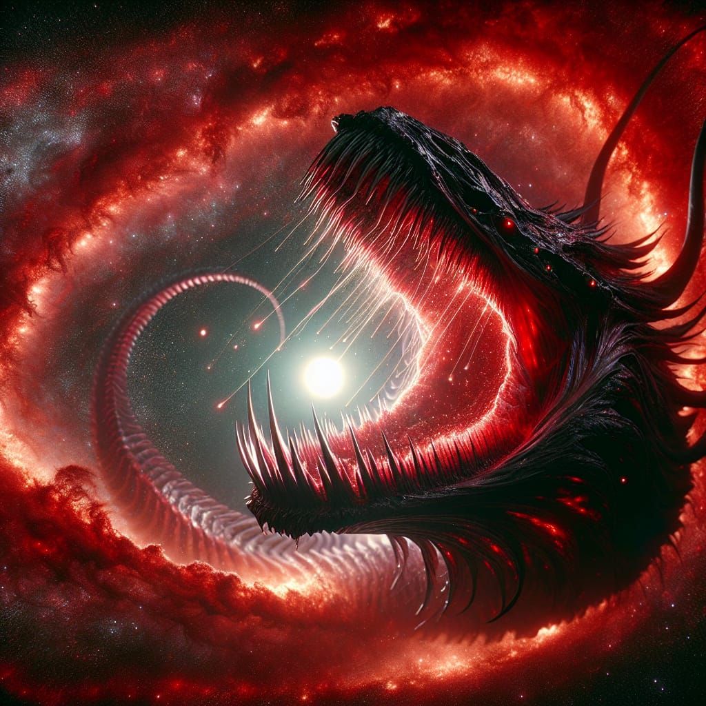 Gigantic Plasma Serpent Emerges from Crimson Star