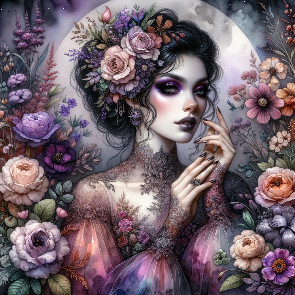 Enchanting Witch Portrait in Gothic Romanticism Style