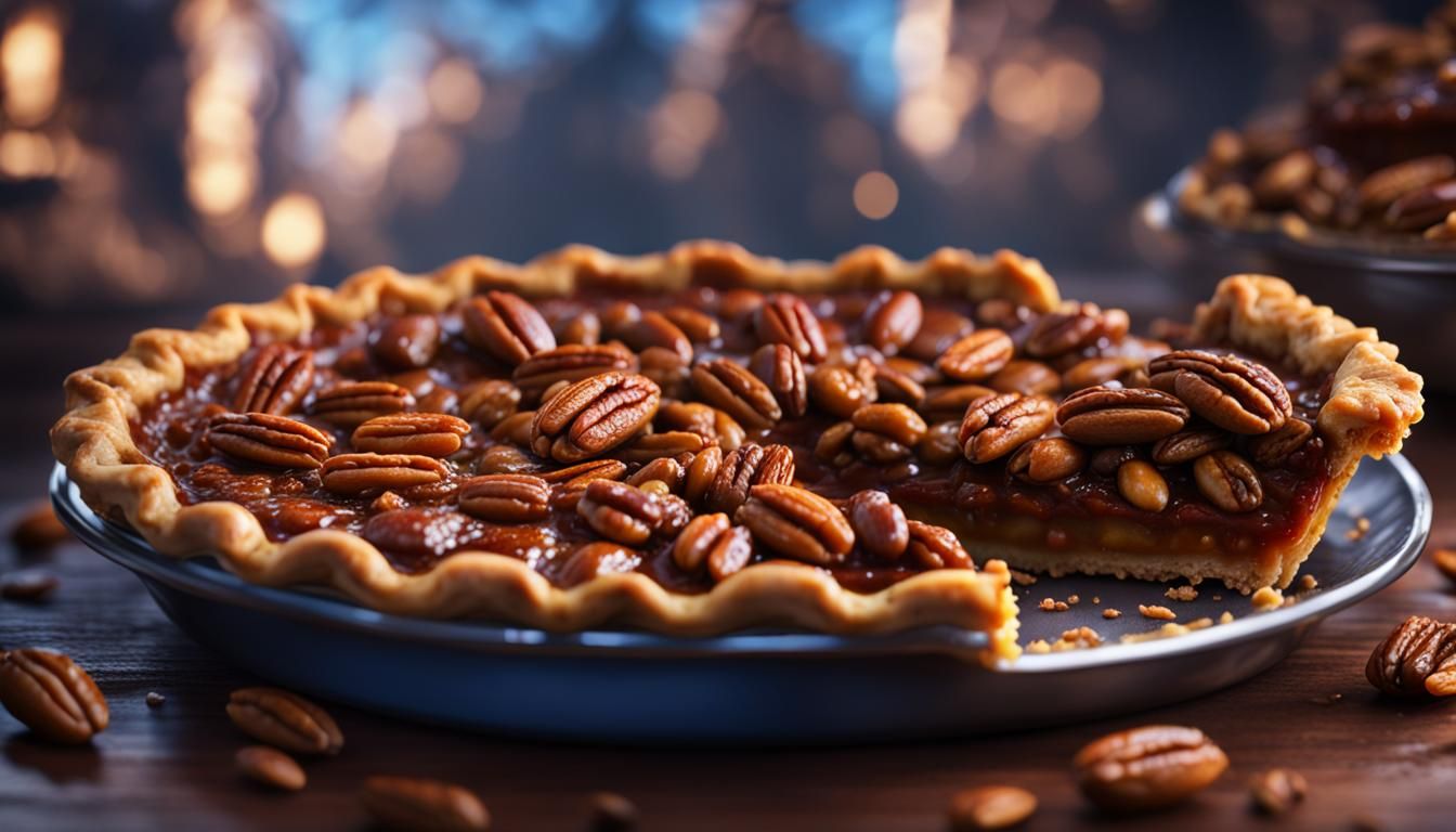Delicious Pecan Pie Slice Concept Art
