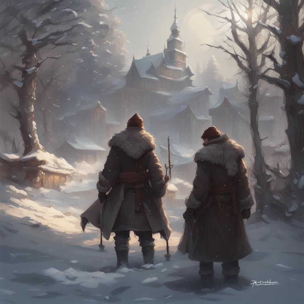 Enchanting Winter Landscape with Studio Lighting