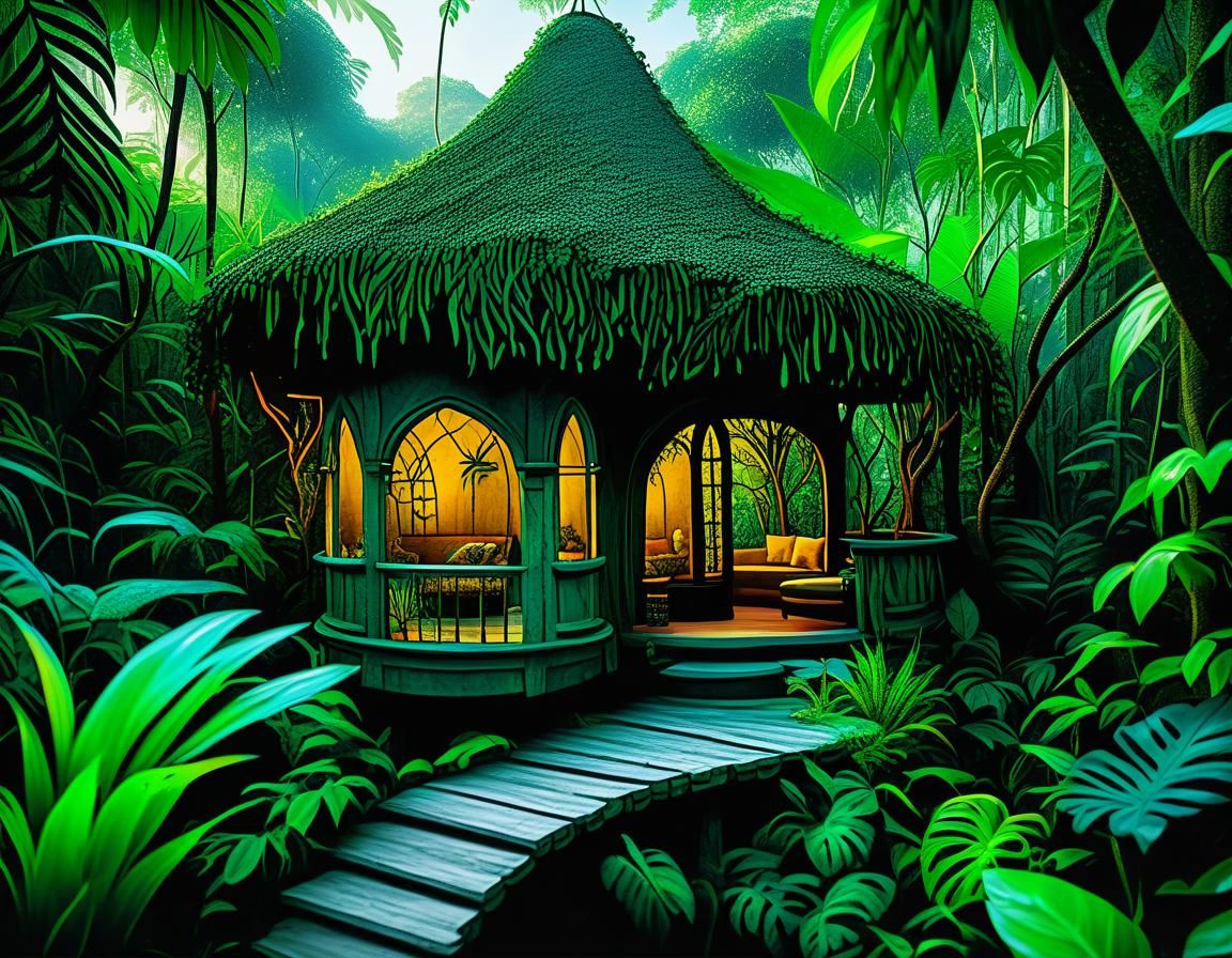 Enchanting Fairy Tale Jungle Scene: Dreams Take Flight