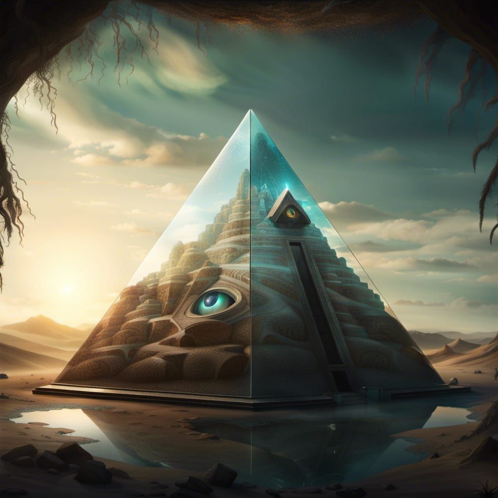 Surreal Desert: Pyramids and the Floating Eye