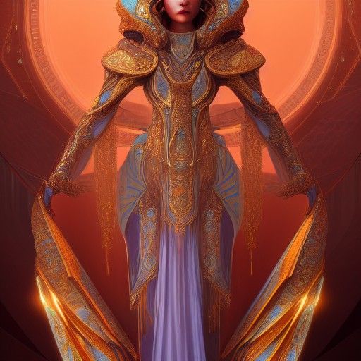 Sci-Fi High Priestess in Cyberpunk Style