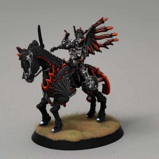 Armored Skeletal Warhorse with Flaming Wings