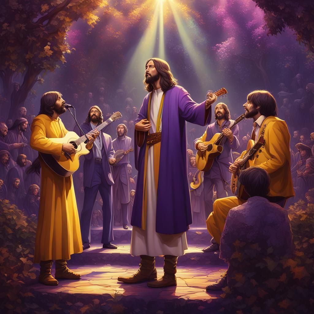 Jesus Christ Meets The Beatles: Dark Fantasy Art