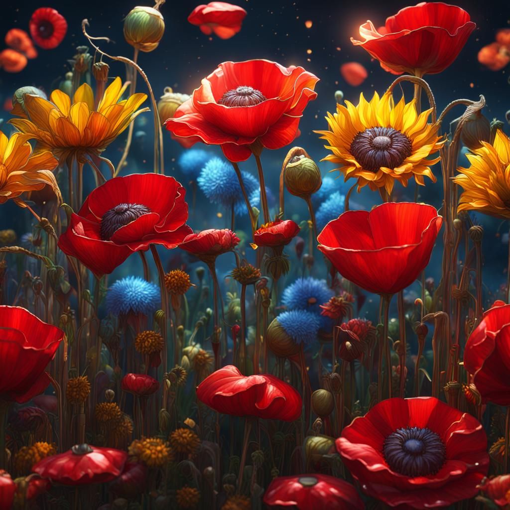 Hyperrealistic Stained Glass Hearts and Flowers