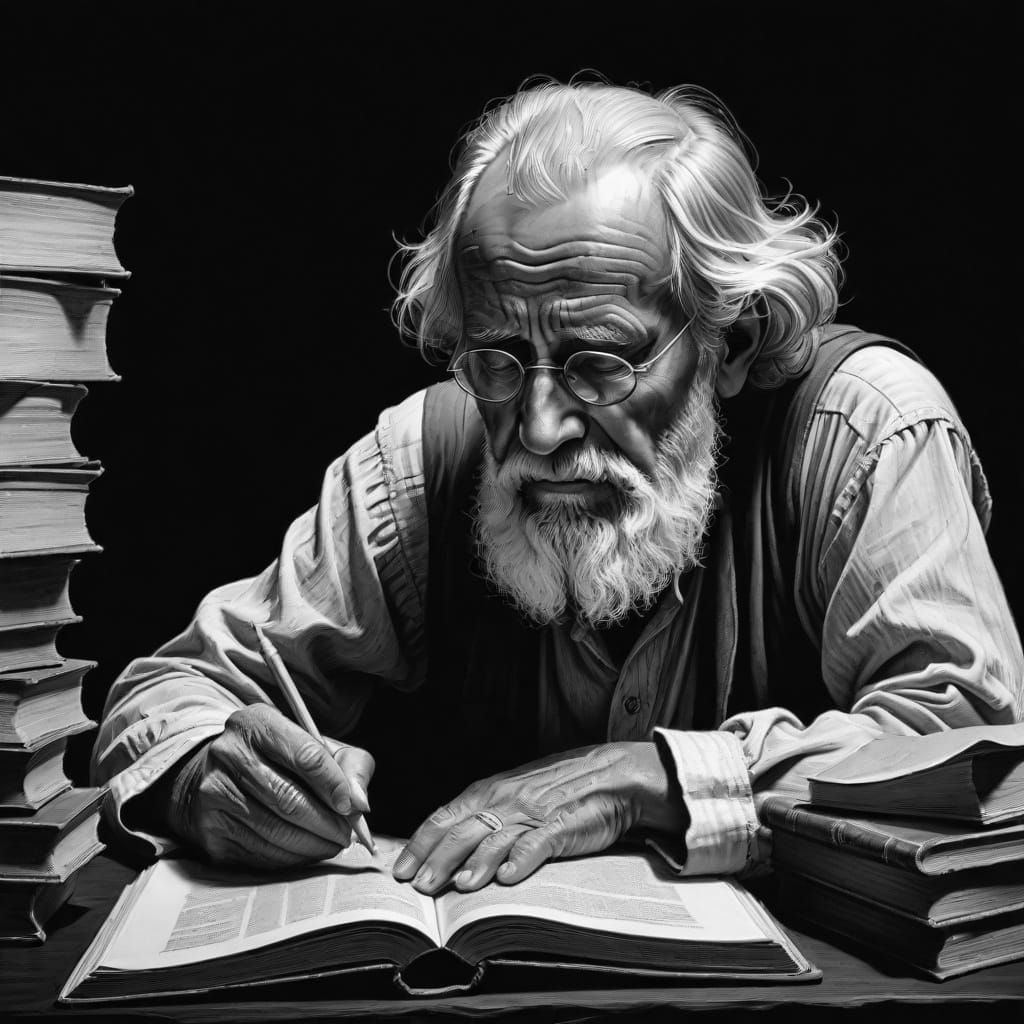 Old Scholar Reading 1