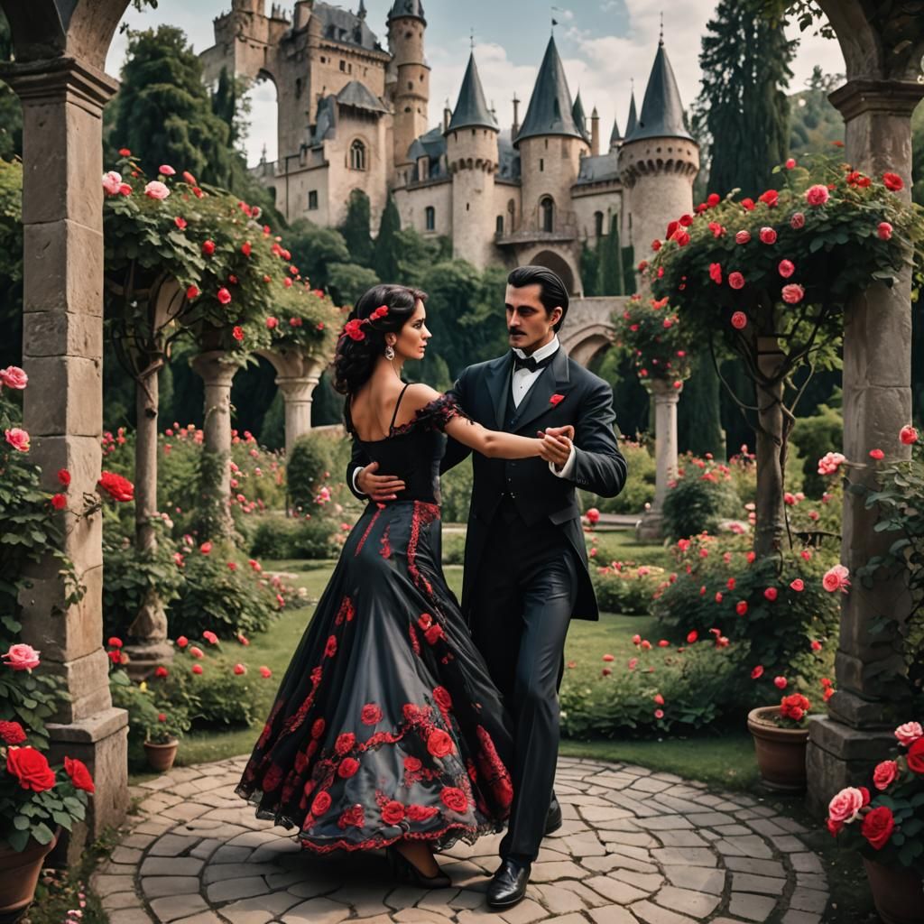 Romani Couple Tango in Dracula's Rose Garden