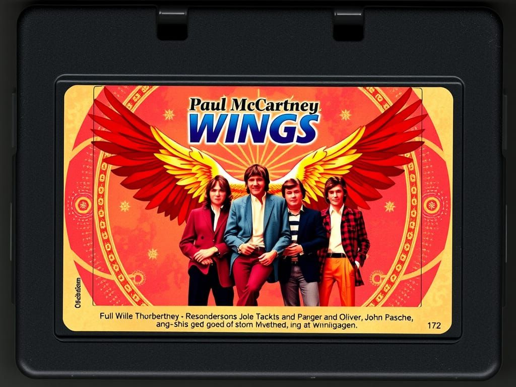 Wings Classic Rock Album Art in Retro 8-Track Style