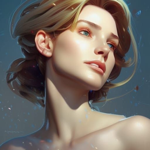 Hyperdetailed Portrait of Elsa in Art Nouveau Style