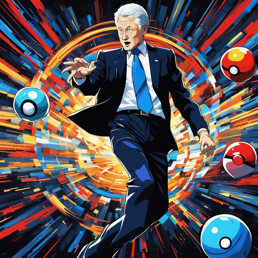 President Clinton in Anime-Style Heroic Throw