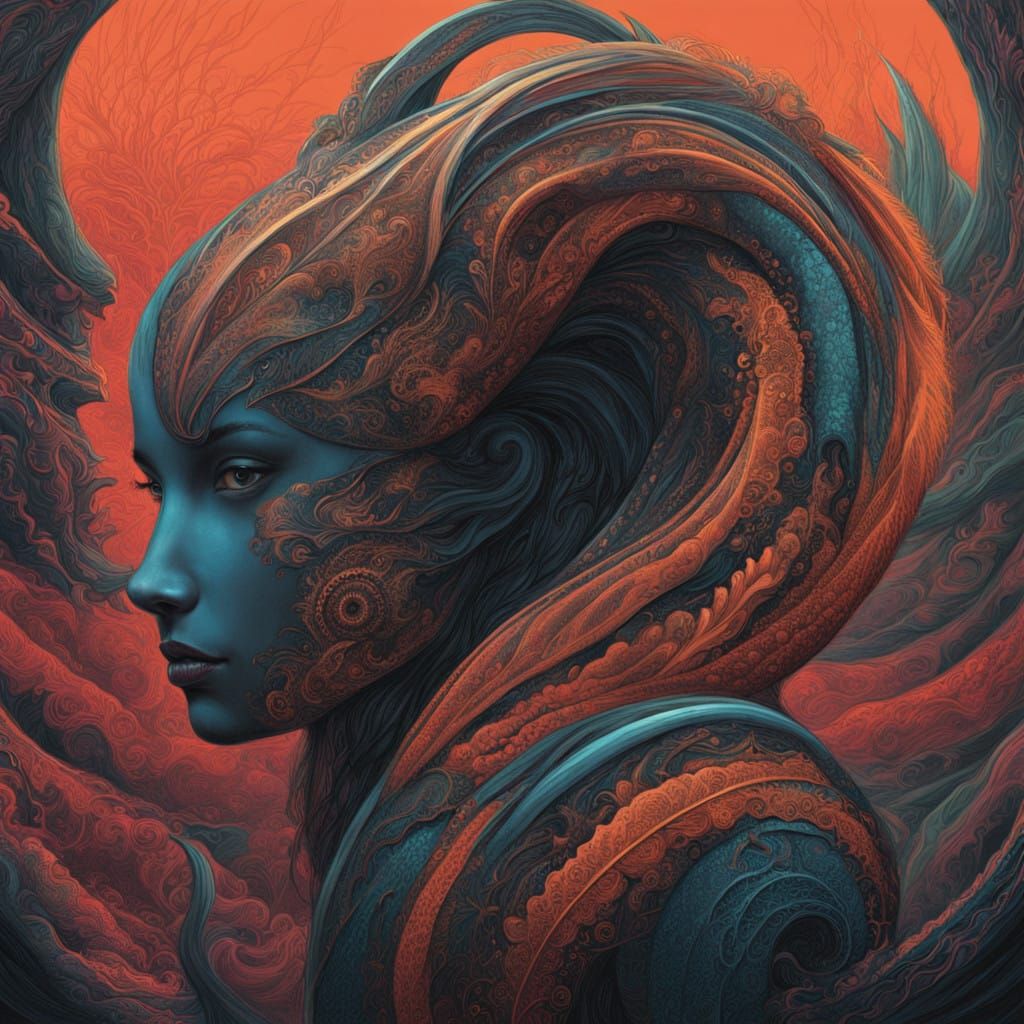 Dreamlike Dragon's Tail in Iridescent Spiral