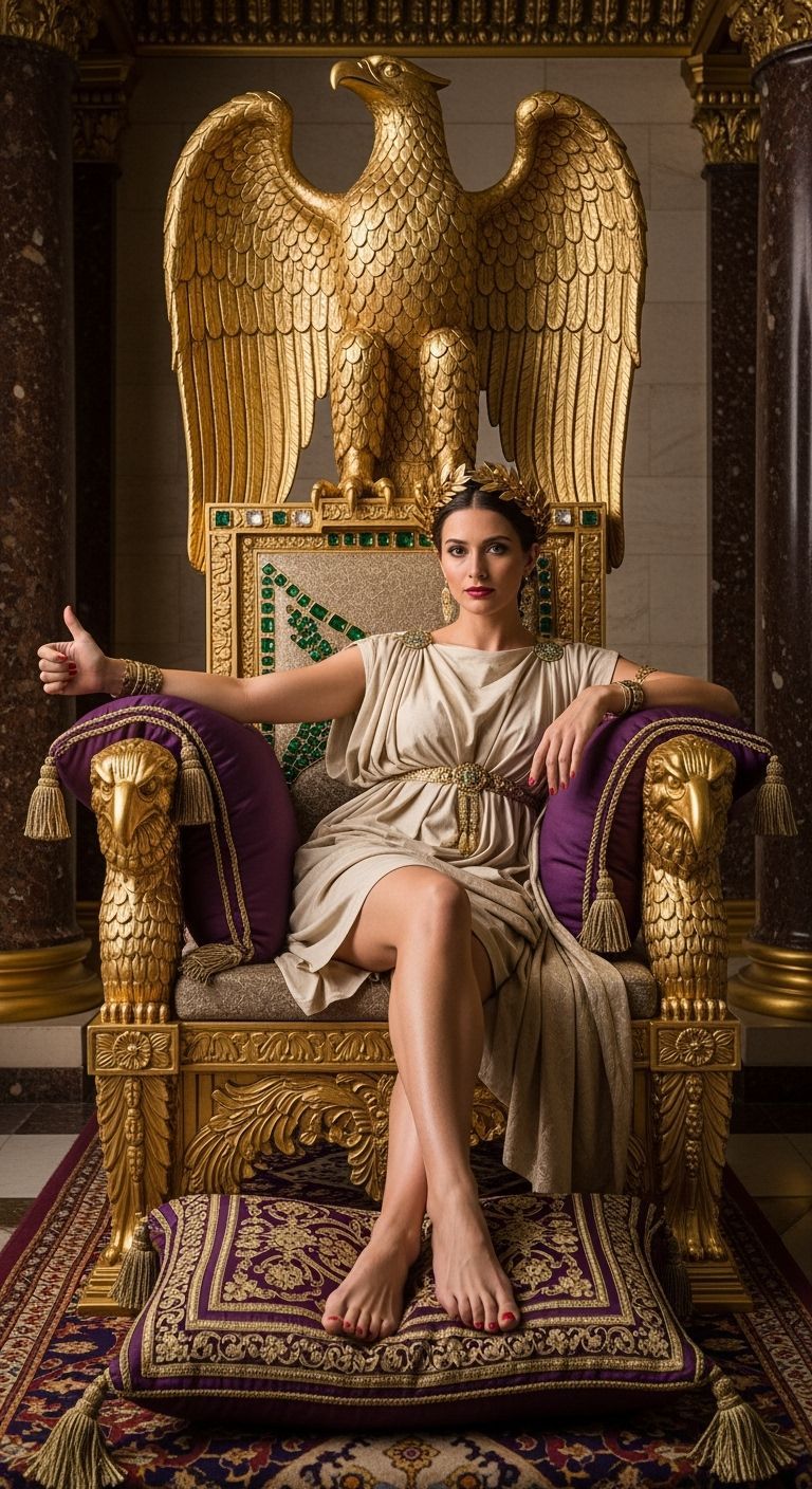 Roman Empress on Eagle Throne, Professional Photography