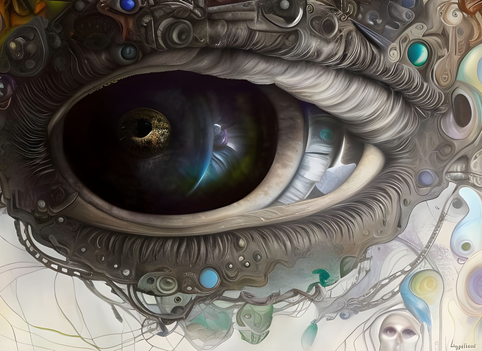 Surreal Eye Reveals Dreamer's Inner World