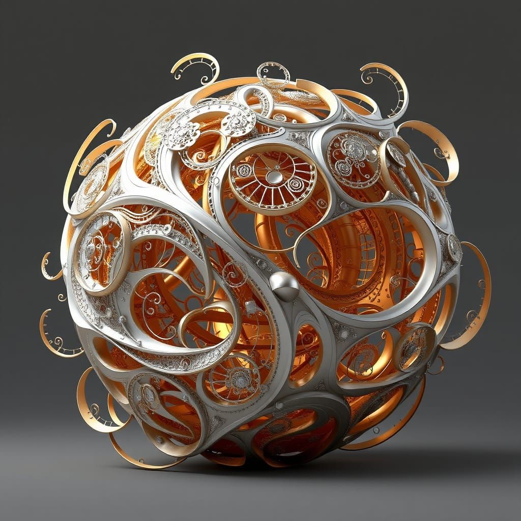 Ethereal Art Nouveau Sculpture in Hyper-Realistic 3D Style