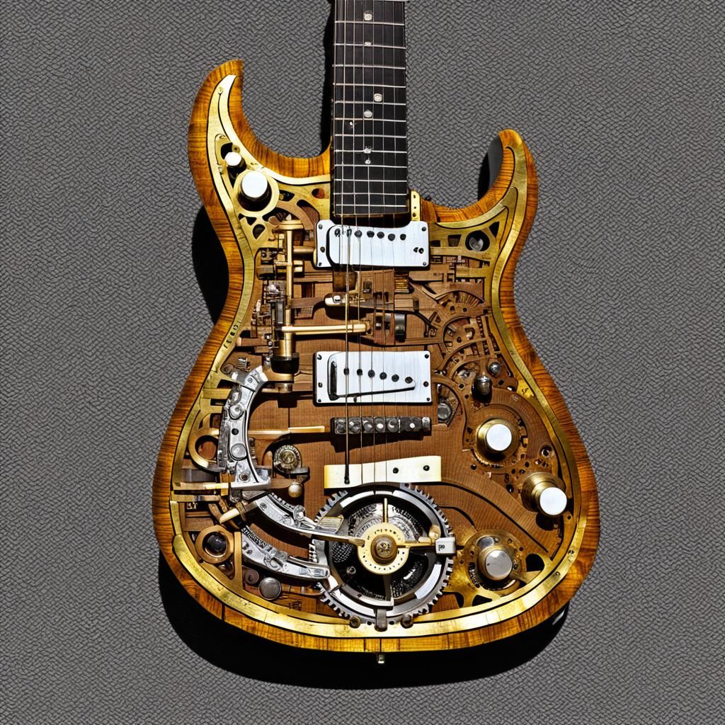Steampunk Banana Leaf Electric Guitar