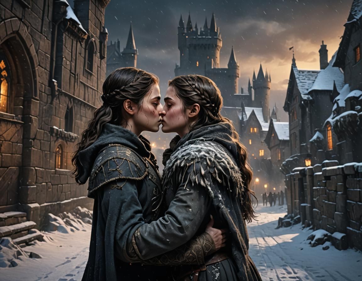 Shireen and Arya: Romantic Kiss at Winterfell