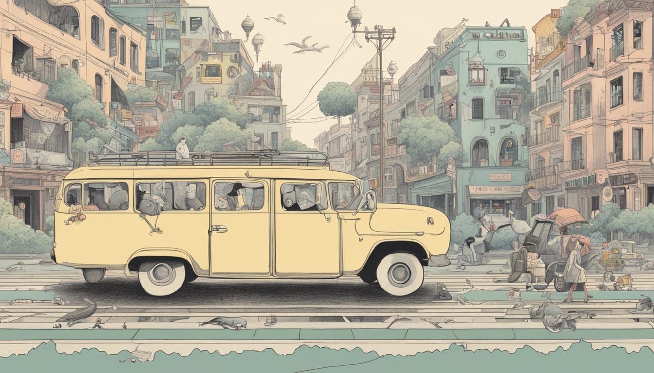 Surreal Urban Scene in Vintage Surrealist Style