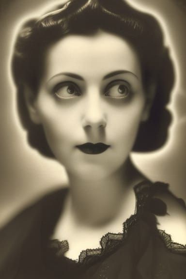 Vintage Black and White Portrait of a Lady