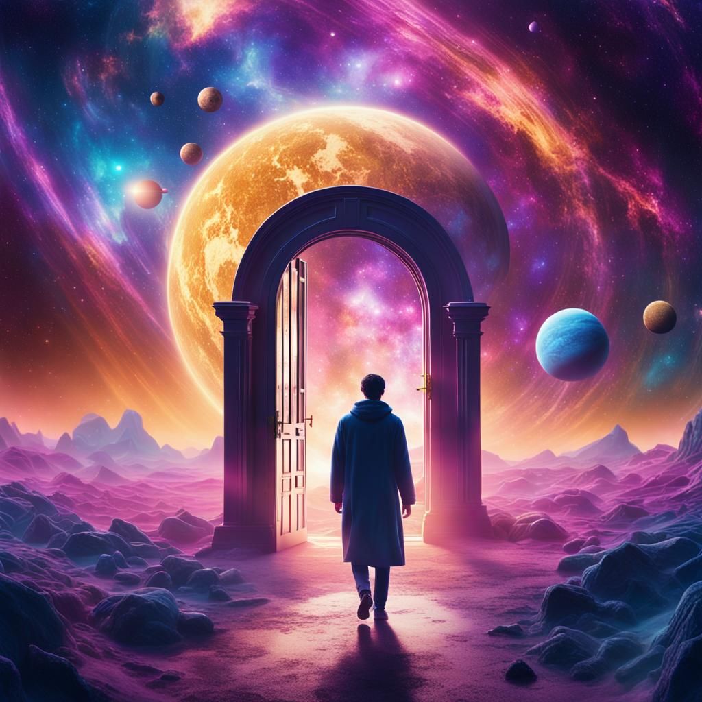 Ethereal Ascension Through Cosmic Portal