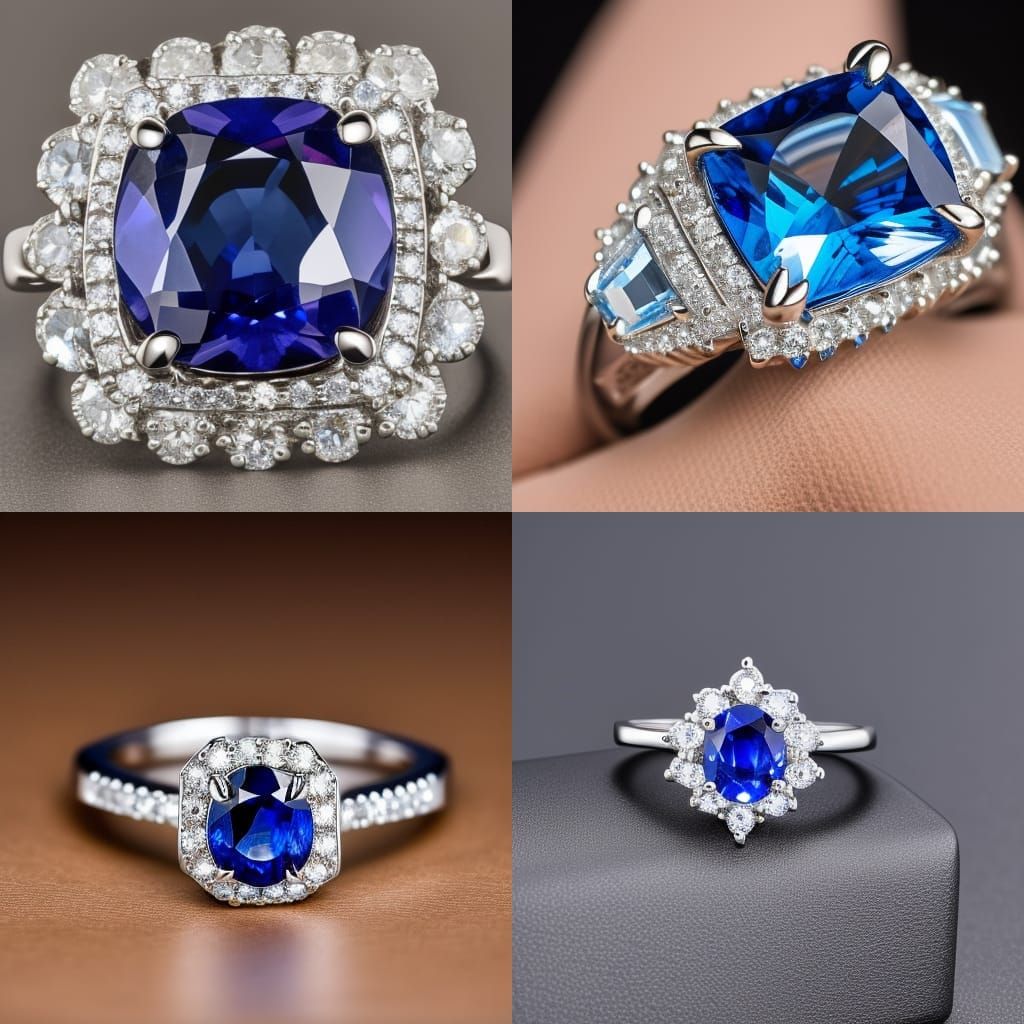 Sapphire and Diamond Ring, Professional Photography