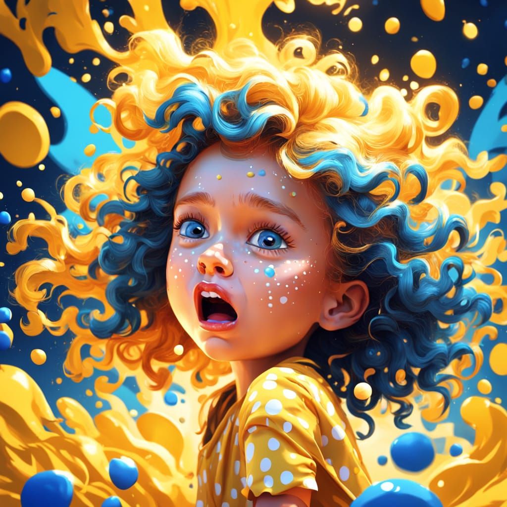 Little Girl's Tantrum in Picasso-Inspired Art