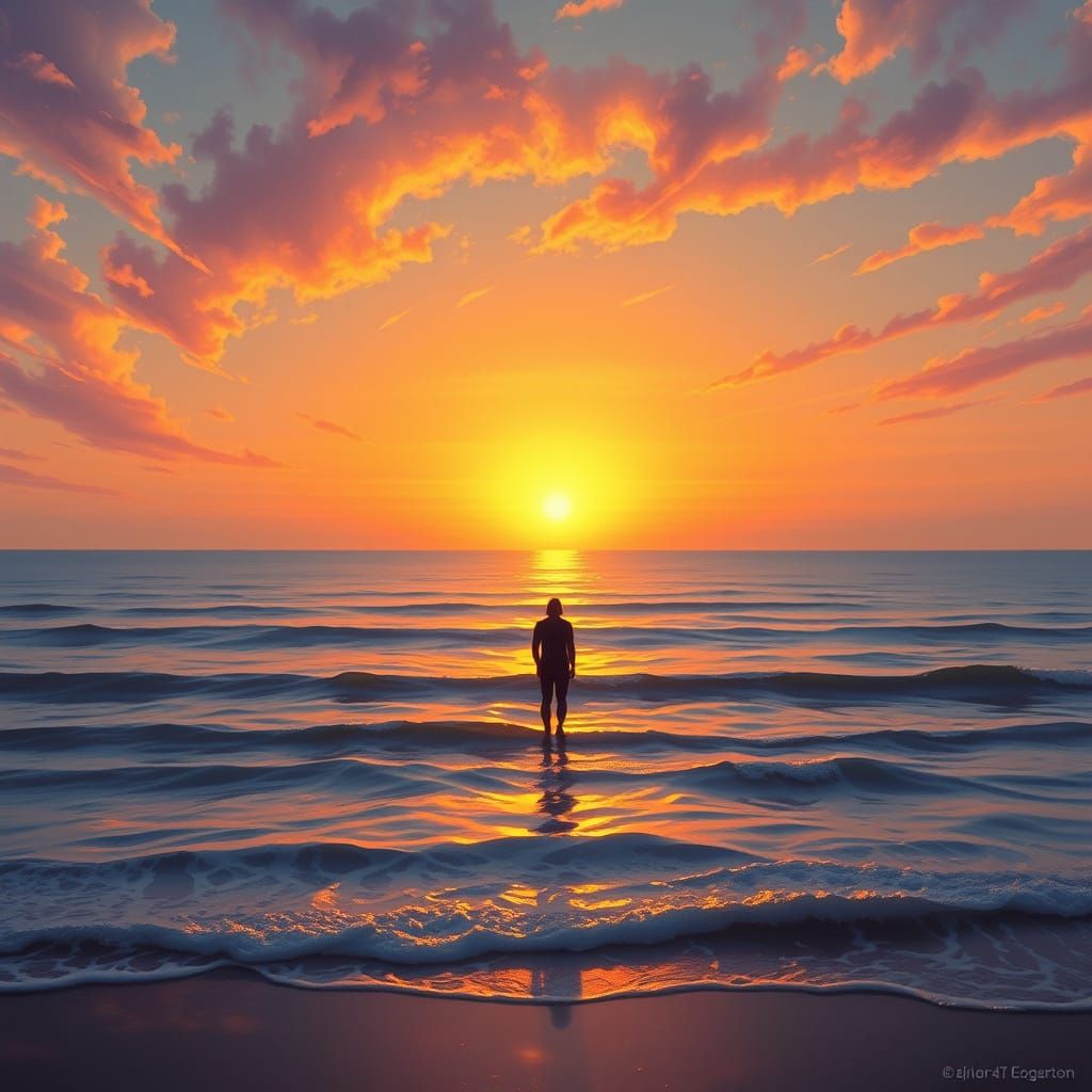 Golden Dawn on the Ocean's Edge