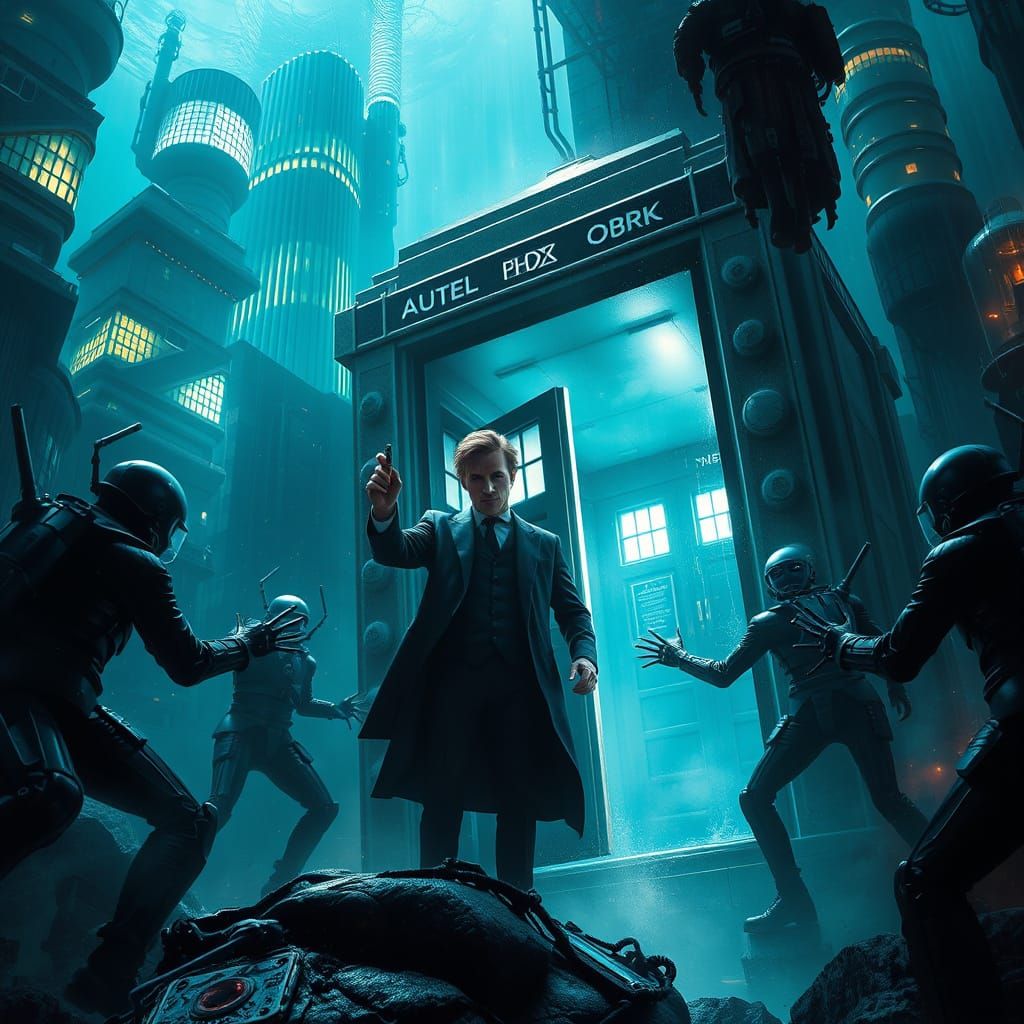 Doctor Who Battles Cybermen Underwater in Futuristic City