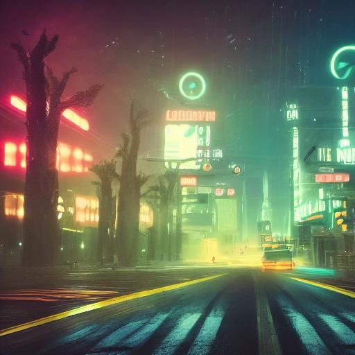 Futuristic Cityscape with Alien Tech and Bioluminescent Tree...